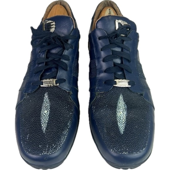 Genuine Exotic Blue Stingray Leather David Eden Sport Shoes Size 10 - Picture 1 of 11